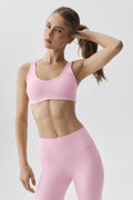 Alosoft Center Stage Bra - Pink Marshmallow Heather