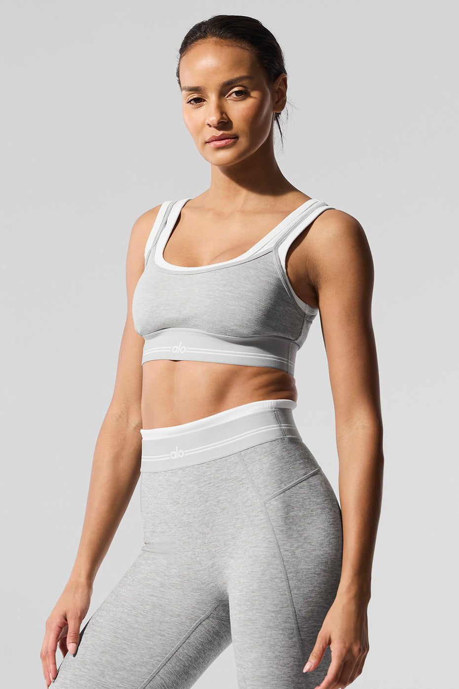 Better Together Bra - Athletic Heather Grey/White