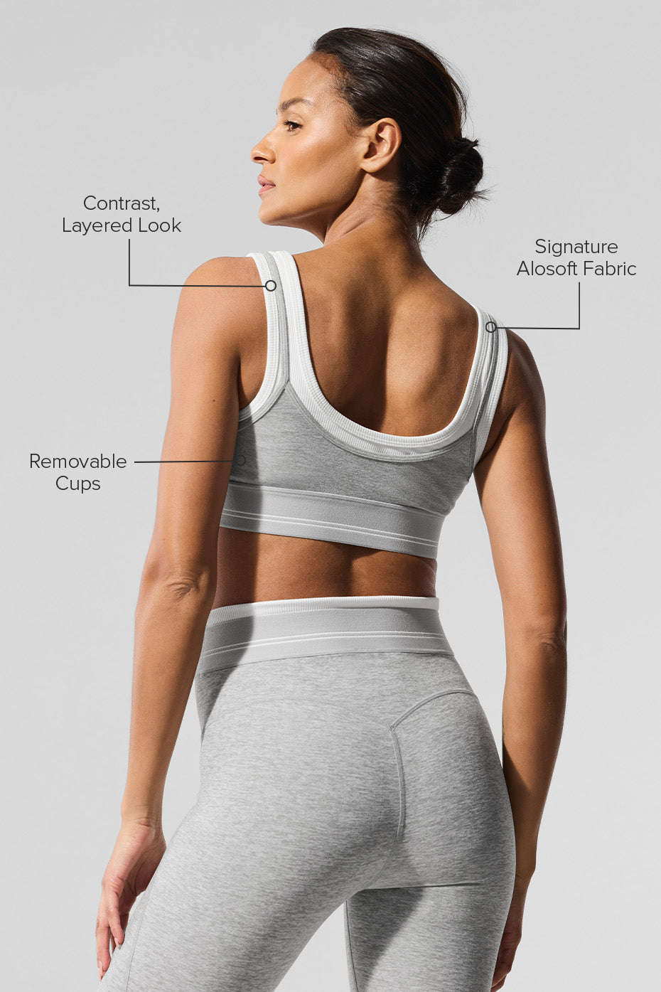 Better Together Bra - Athletic Heather Grey/White