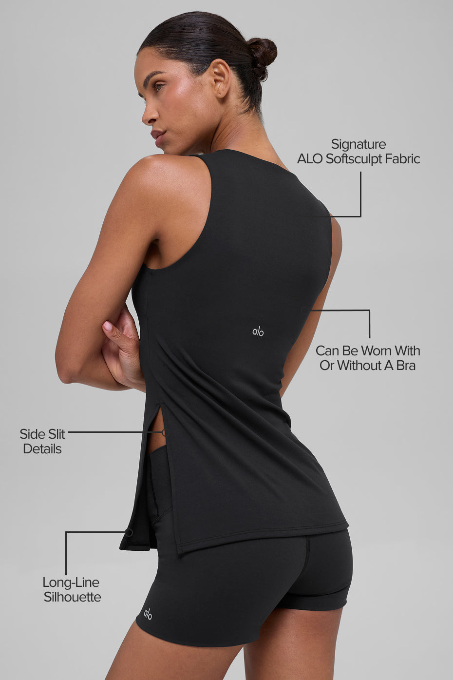 Softsculpt Precision Full Length Bra Tank - Black