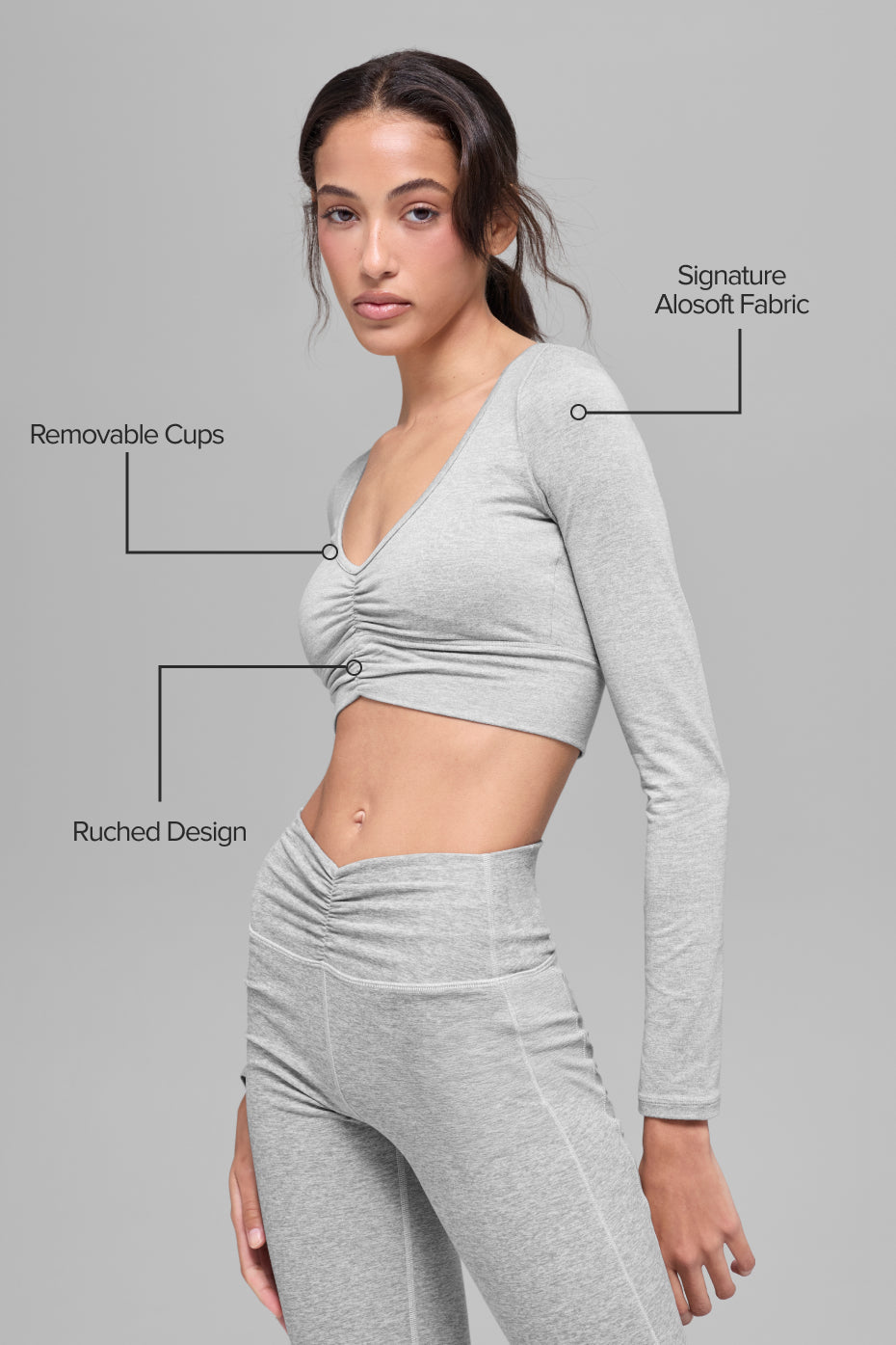 Intuition Long Sleeve Bra - Athletic Heather Grey